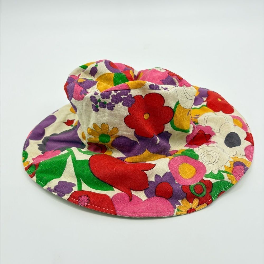 Vintage retro Floral Bucket Hat - Picture 2 of 4